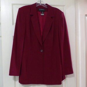 Dark Red Liz Claiborne Collection Wool Blazer Size 10